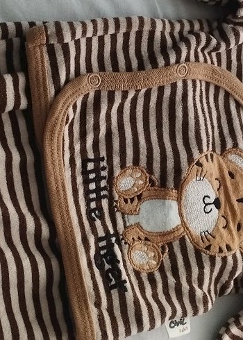 Kahverengi Zebra Desenli Bebek takımı