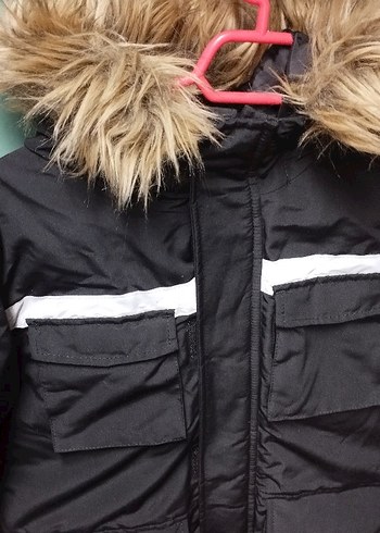 Siyah Kadın Kürklü Midi Parka - Görsel 4