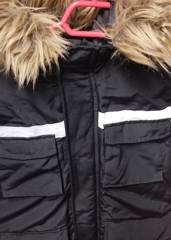Siyah Kadın Kürklü Midi Parka - Görsel 3