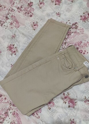 Slim fit krem pantalon