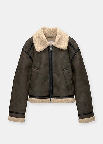 s Beden kahverengi Renk pull&bear suni yünlü çift yüzlü ceket