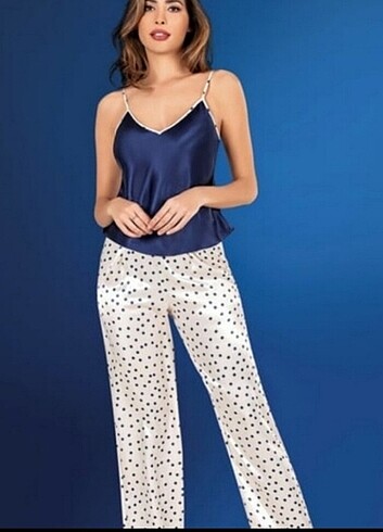 M beden saten puantiyeli pijama alt