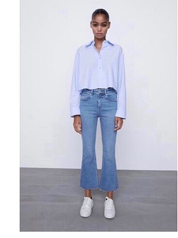 Zara pantolon ispanyol paca yırtık jean