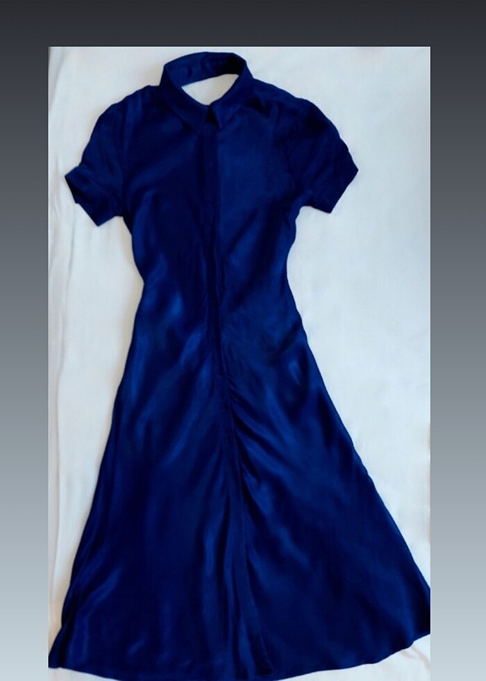 Sırt Dekolte Gömlek Elbise - Görsel 2