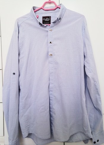 Düğmeli Gri Puantiyeli Erkek Gömlek - Görsel 6