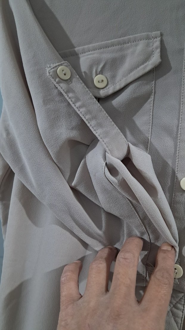 Düğmeli Bej Kadın Tulum - Görsel 5