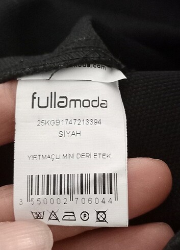 s Beden fullamoda suni deri yırtmaçlı mini etek