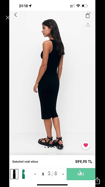 Pull and Bear Bel dekolteli elbise