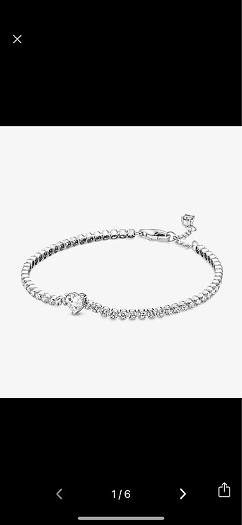 Pandora tenis bileklik kalp 16 cm