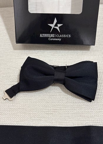 Klasik Siyah Erkek Papyon ve Kuşak Seti - Görsel 2