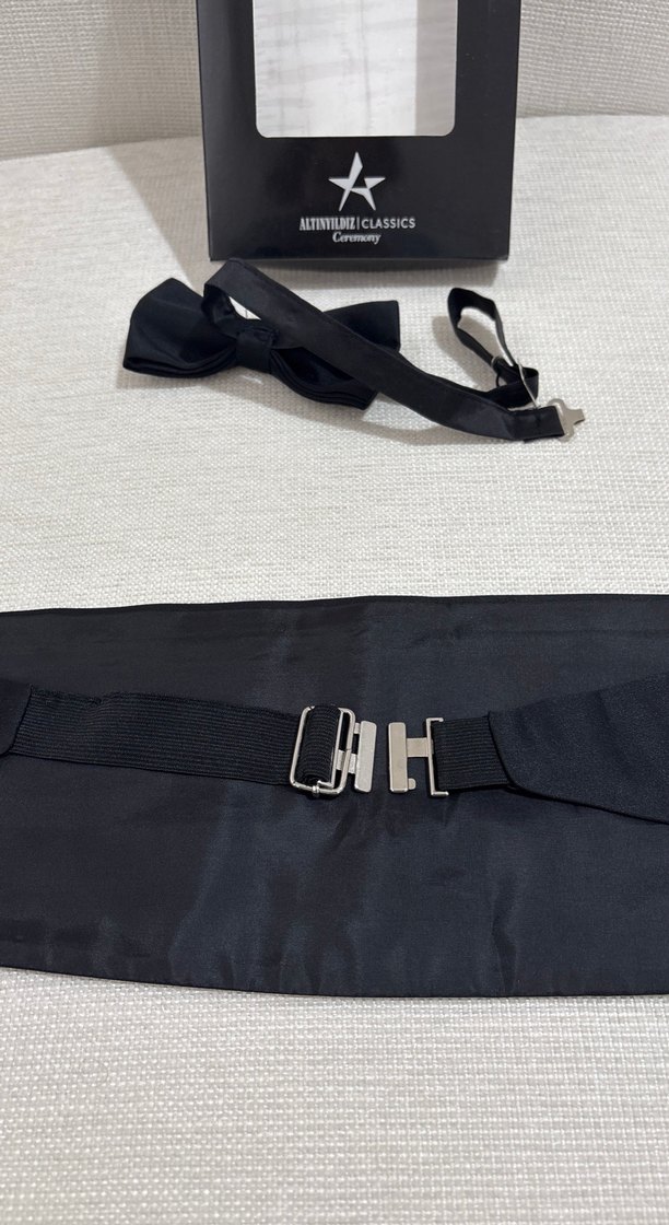 Klasik Siyah Erkek Papyon ve Kuşak Seti - Görsel 4