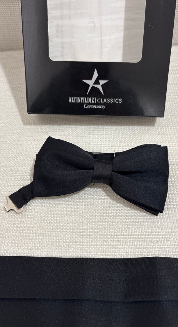 Klasik Siyah Erkek Papyon ve Kuşak Seti - Görsel 2