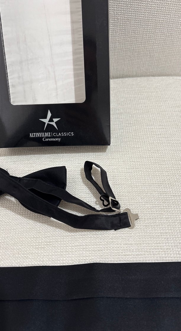 Klasik Siyah Erkek Papyon ve Kuşak Seti - Görsel 3