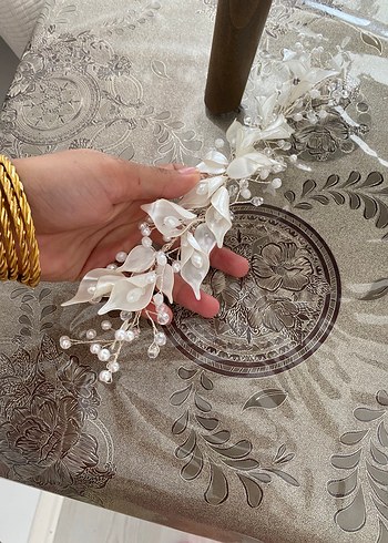 Dantel Detaylı Beyaz Bohem Saç Aksesuarı