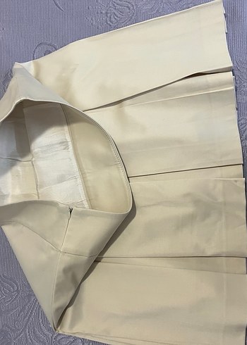 Bej Pilili Midi Kadın Etek - Görsel 2