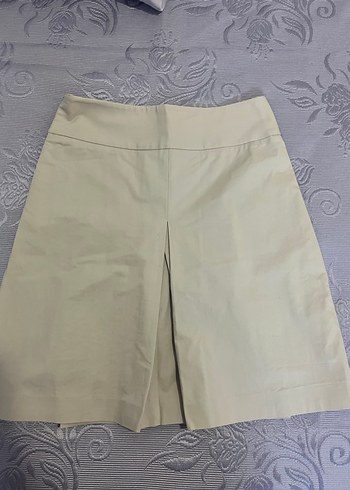 Bej Pilili Midi Kadın Etek - Görsel 4