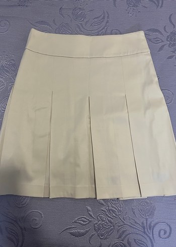 Bej Pilili Midi Kadın Etek - Görsel 3