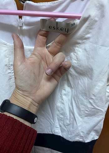 Kemer Detaylı Beyaz Midi Kadın Elbise - Görsel 3