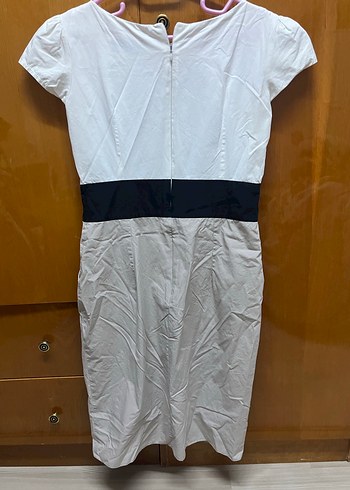 Kemer Detaylı Beyaz Midi Kadın Elbise - Görsel 2