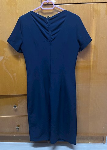 Kadın Lacivert Kısa Kollu Kalem Elbise - Görsel 2