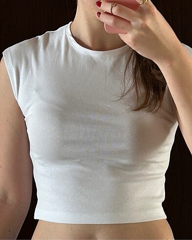 Basic beyaz crop - Görsel 4