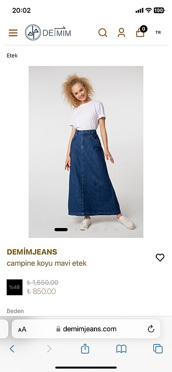 Demim jeans etek