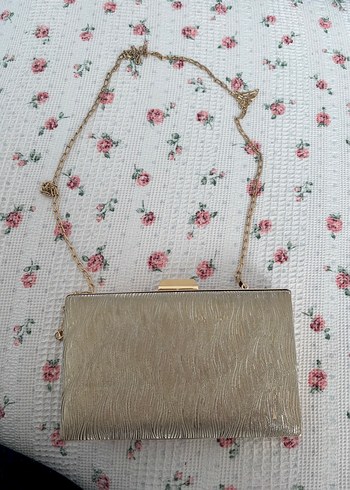 Boyner Altın Renkli Desenli Kadın Clutch Çanta