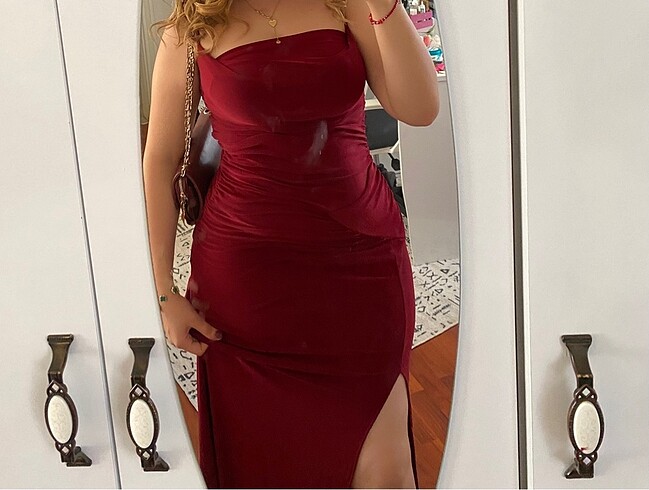 Bordo elbise