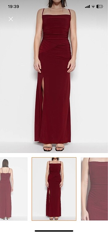 Trendyol & Milla Bordo elbise