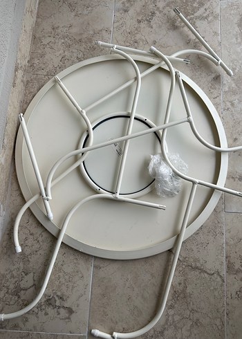 Beyaz Metal Yüksek Sehpa-Ikea - Görsel 3