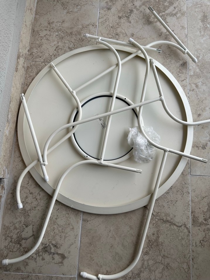 Beyaz Metal Yüksek Sehpa-Ikea - Görsel 3