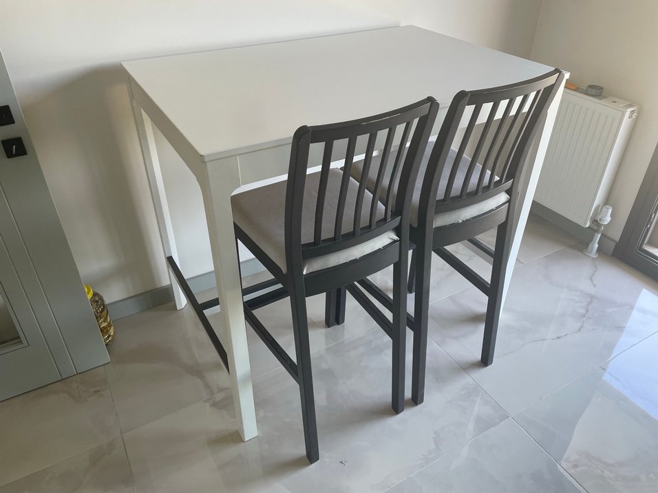 Beyaz IKEA BAR MASA VE SANDALYESİ-EKEDALEN. - Görsel 3