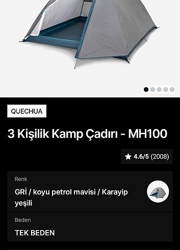 Beden Quechua MH100 3 kişilik