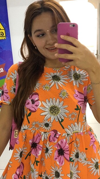 Zara çiçekli günlük elbise