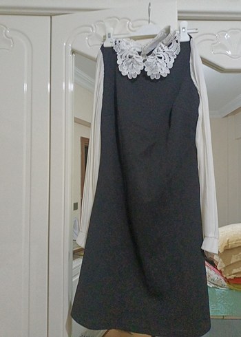 Dantel Yaka Detaylı Gri Kadın Bluz - Görsel 3