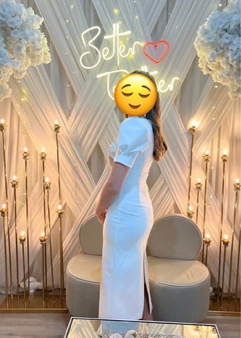 Beyaz Nişan Elbisesi abiye - Görsel 2