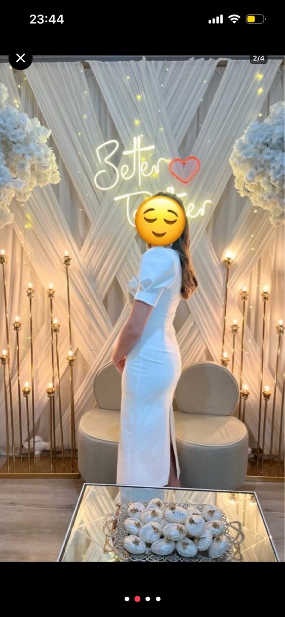 Beyaz Nişan Elbisesi abiye - Görsel 2