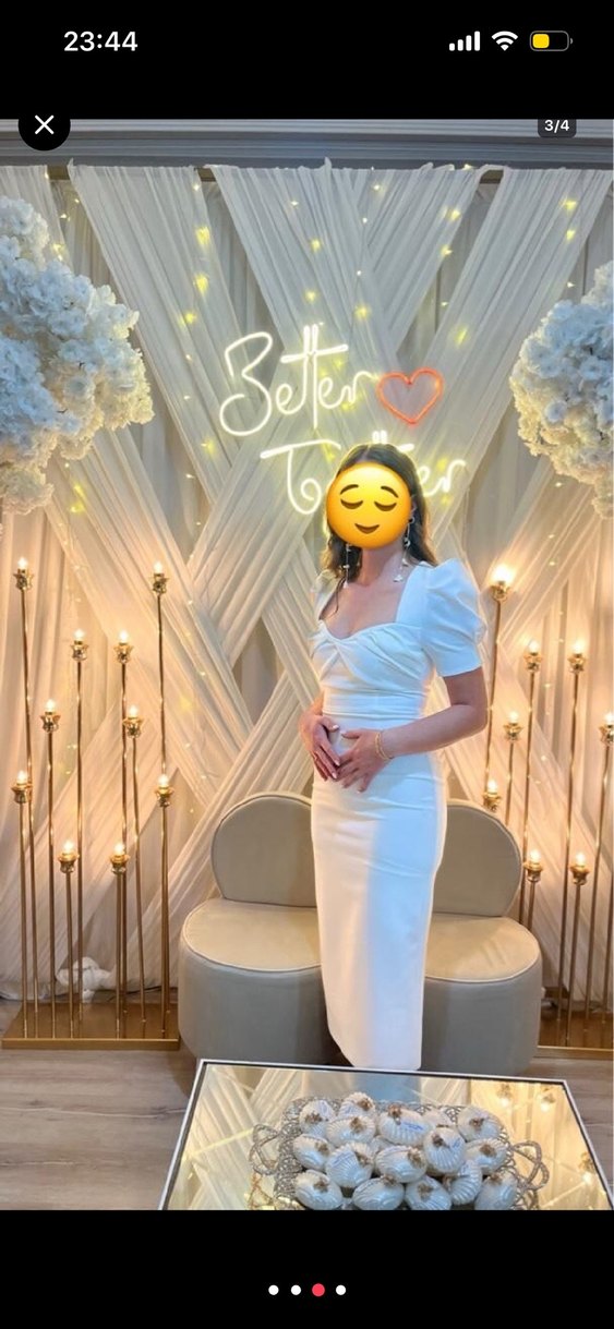 Beyaz Nişan Elbisesi abiye - Görsel 3