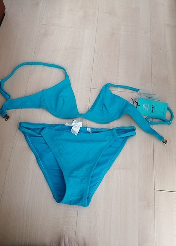 Turkuaz Mini Strappy Bikini Takım - Görsel 2