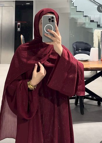 Parlak Bordo Bohem Uzun Kadın Elbisesi