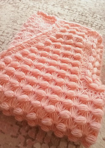 Pembe El Örgüsü Yumuşak yelek