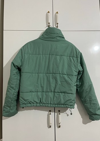 Yeşil Kısa Fermuarlı Kadın Ceket - Görsel 3