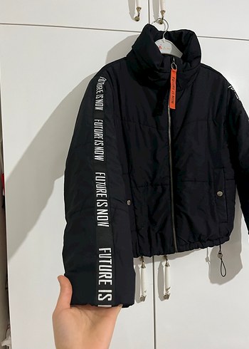 Fermuarlı Siyah Kısa Street Style Kadın Ceket - Görsel 2