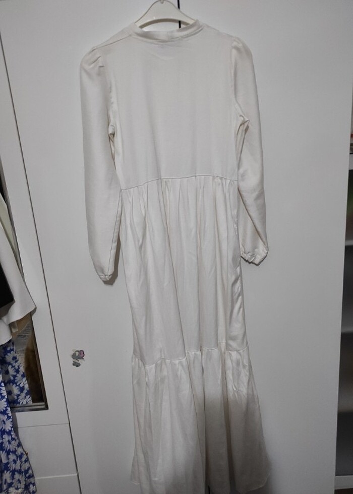 Beyaz günlük elbise  - Görsel 3