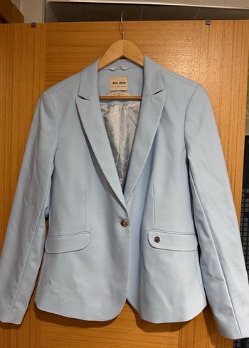 Zara Acik Mavi Tek Dugmeli Blazer Ceket
