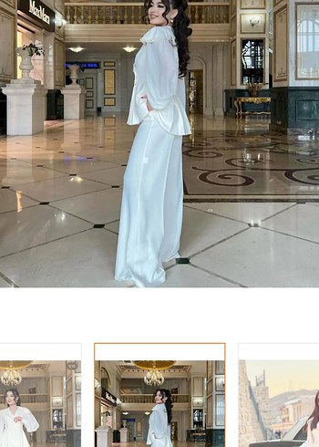 Kadın Beyaz Uzun Kollu İpek Takım - Görsel 5