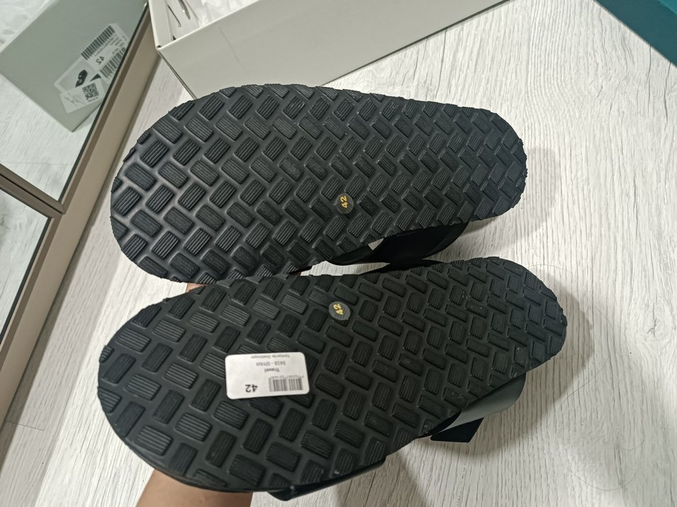 erkek Siyah deri Sandalet - Görsel 4