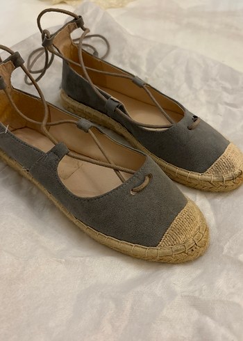Gri Süet Dolgu Topuklu Bohem Espadril - Görsel 3