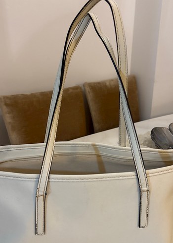 Klasik Beyaz Deri Kadın Çanta - Görsel 3