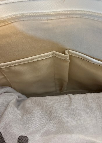 Klasik Beyaz Deri Kadın Çanta - Görsel 6